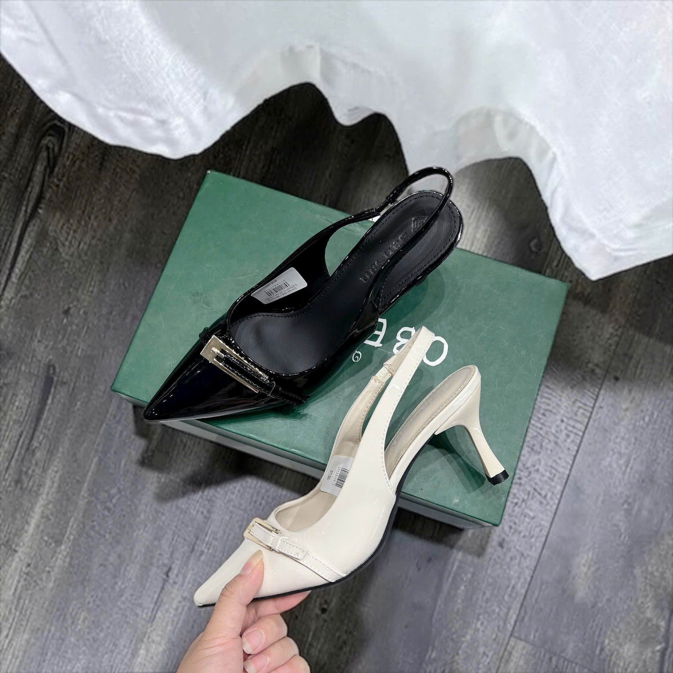 z7802877703386_d5351911952a813bd131b002bf0a6480 GHK - Giày mũi nhọn hở gót cao 7cm - Ảnh 9